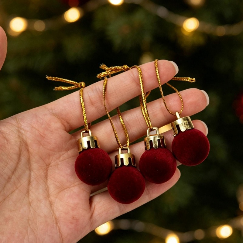 2cm Wine Red Velvet Christmas  - Home Decor Indonesia review and price