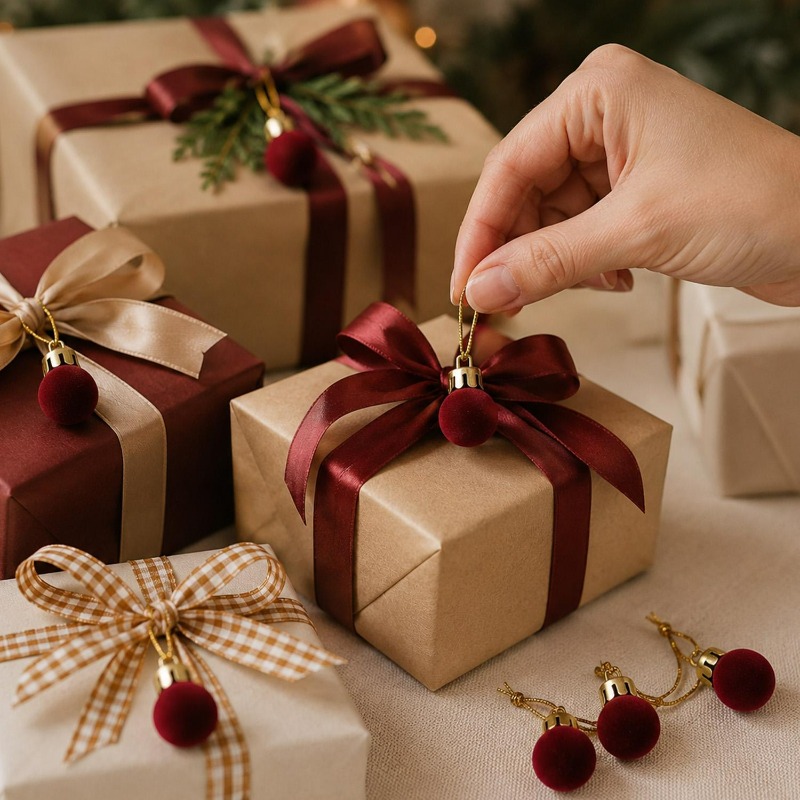 2cm Wine Red Velvet Christmas  - Home Decor Indonesia review and price
