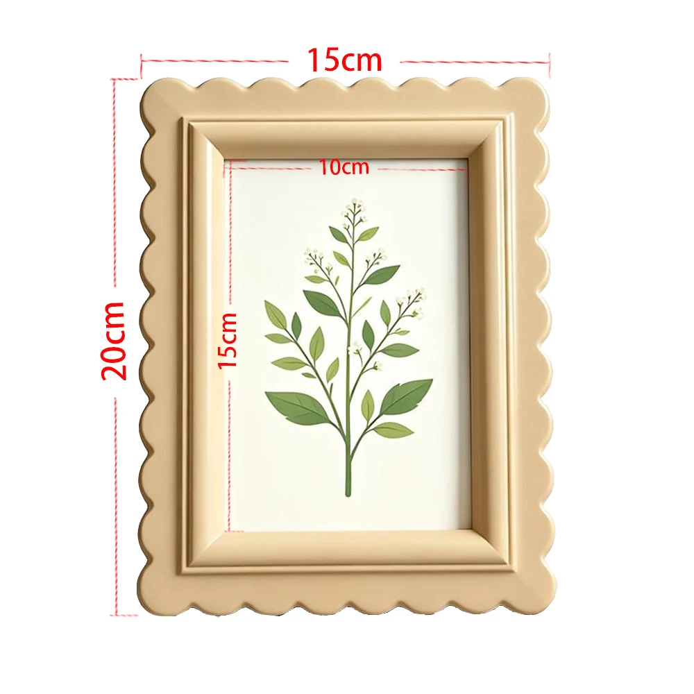 Boho Beige Scalloped Wavy Edge - Bamboo Photo Frame review and price