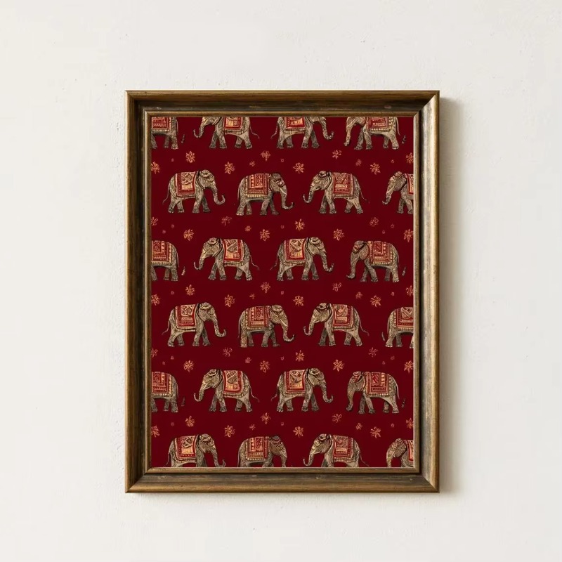 Indian Elephant Pattern Print, - Home Decor Indonesia review and price
