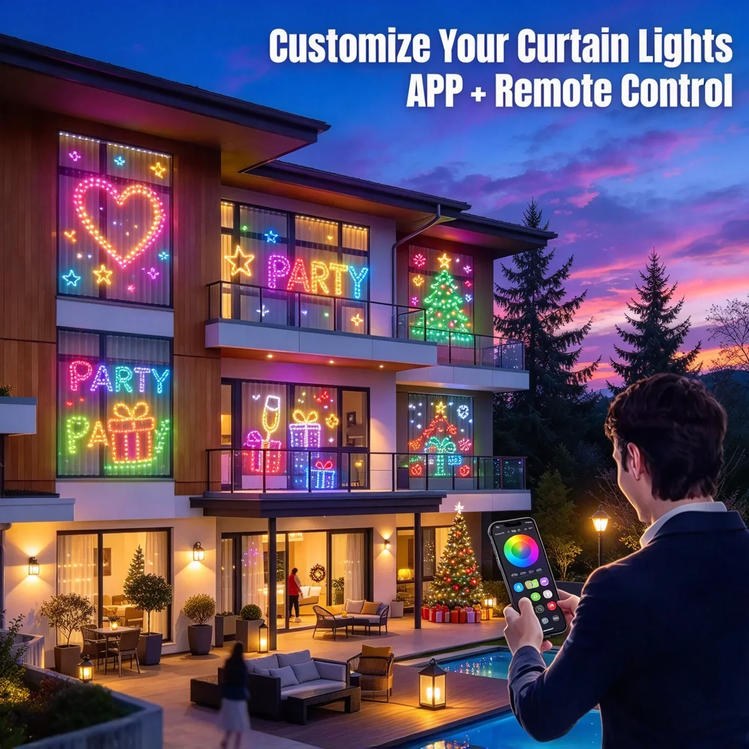 LED Curtain Light Christmas Ho - Home Decor Free App review and price