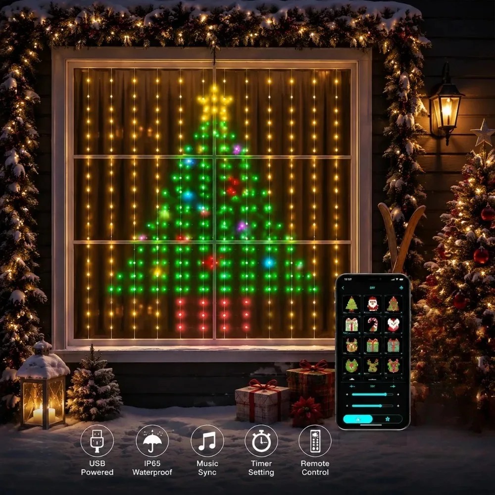 LED Christmas Curtain Lights C - Home Decor Free App review and price