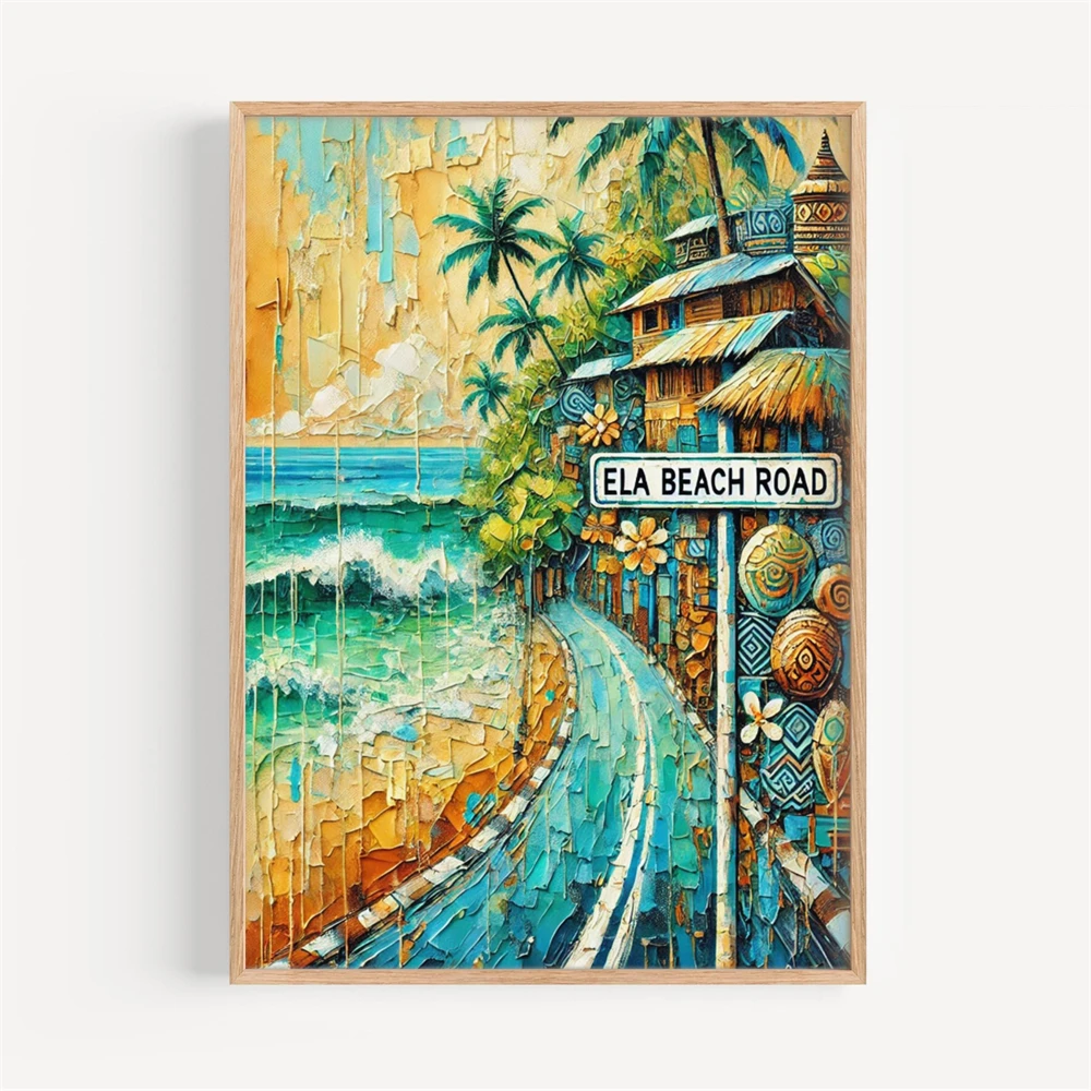 Lombok Watercolor Canvas Paint - Home Decor Indonesia review and price