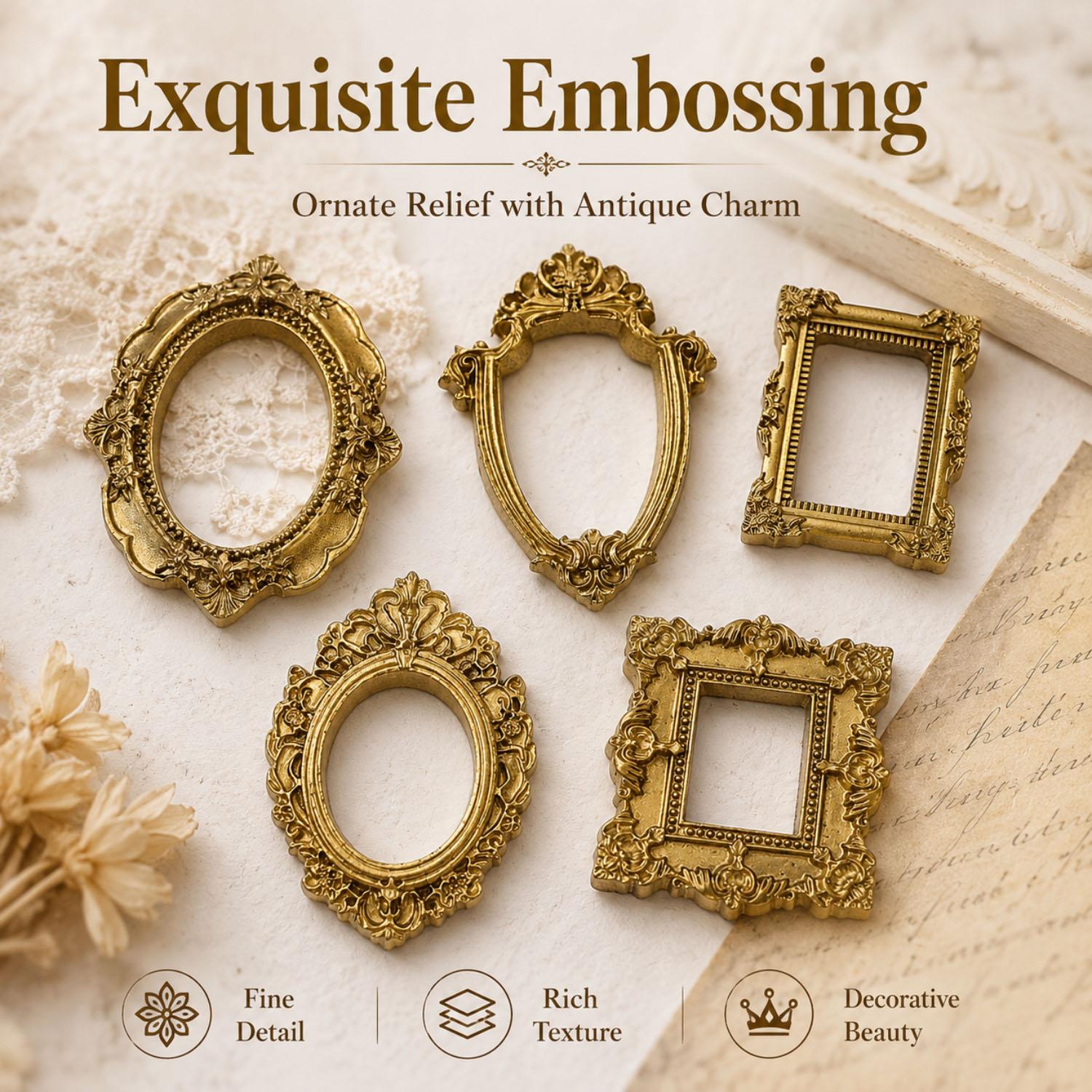 5/20Pcs Vintage Golden Mini Re - Bamboo Photo Frame review and price