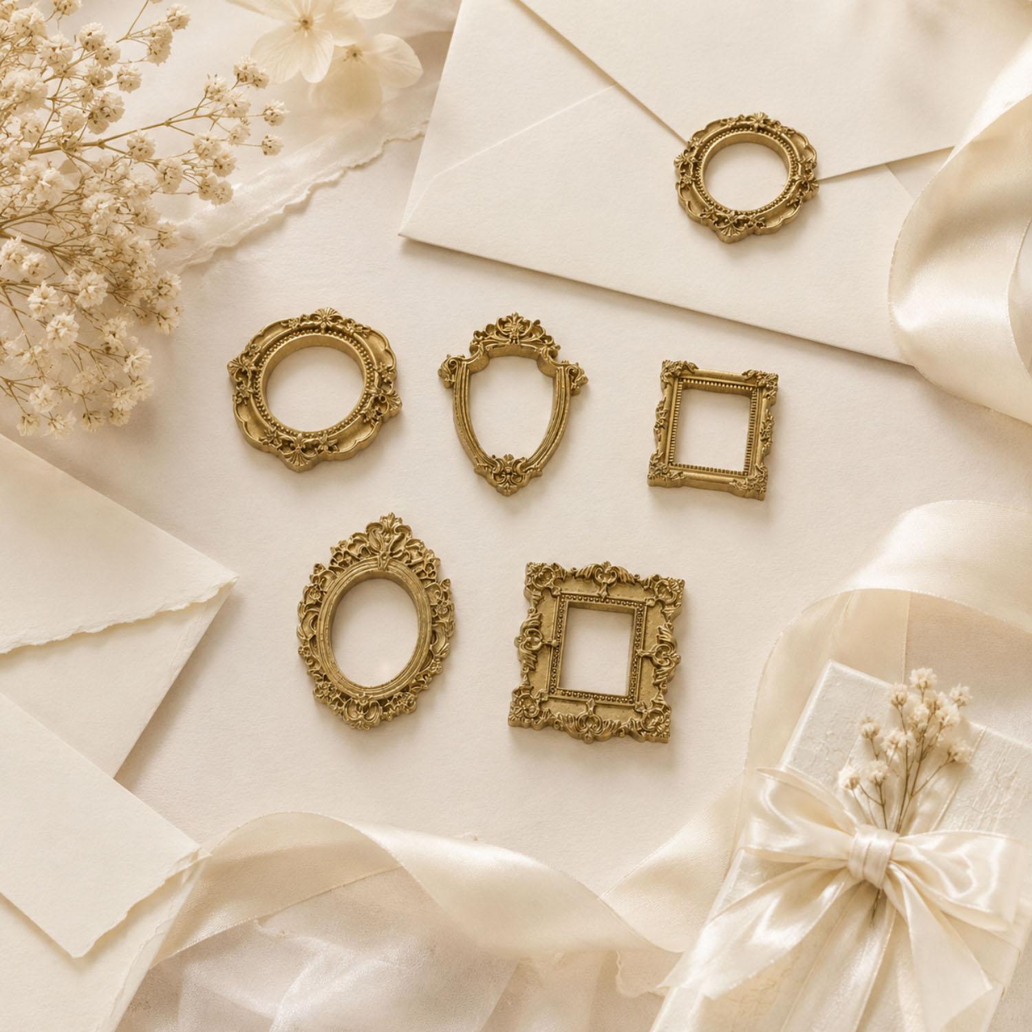 5/20Pcs Vintage Golden Mini Re - Bamboo Photo Frame review and price
