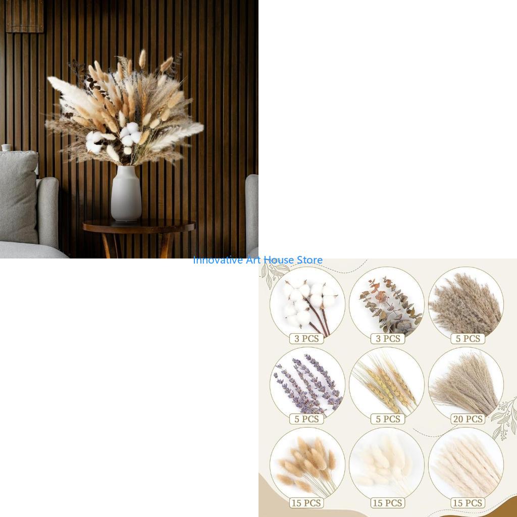 E1PC 86Pcs Handmade Dried Flow - Pampas Grass Decor review and price