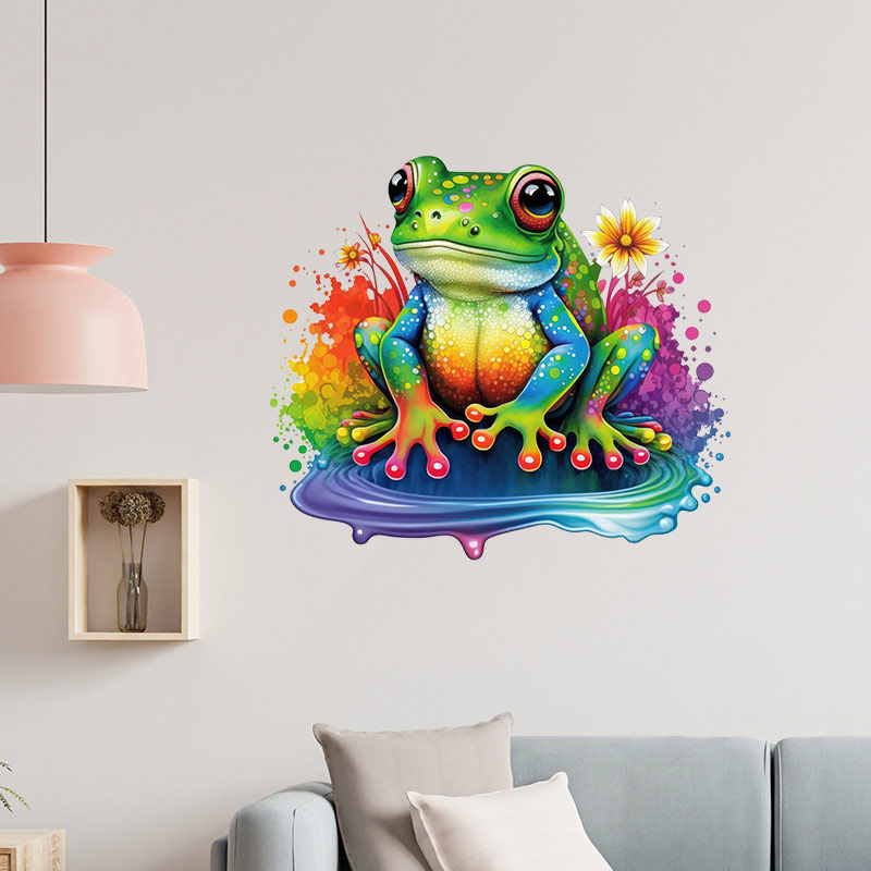 M728 Cute Rainbow Frog Wall St - Home Decor Y2K review and price